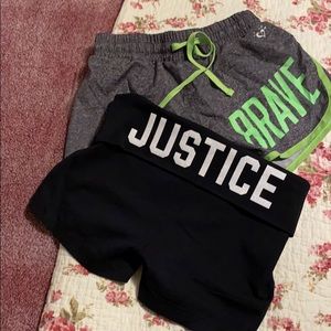 Two pairs of Justice shorts